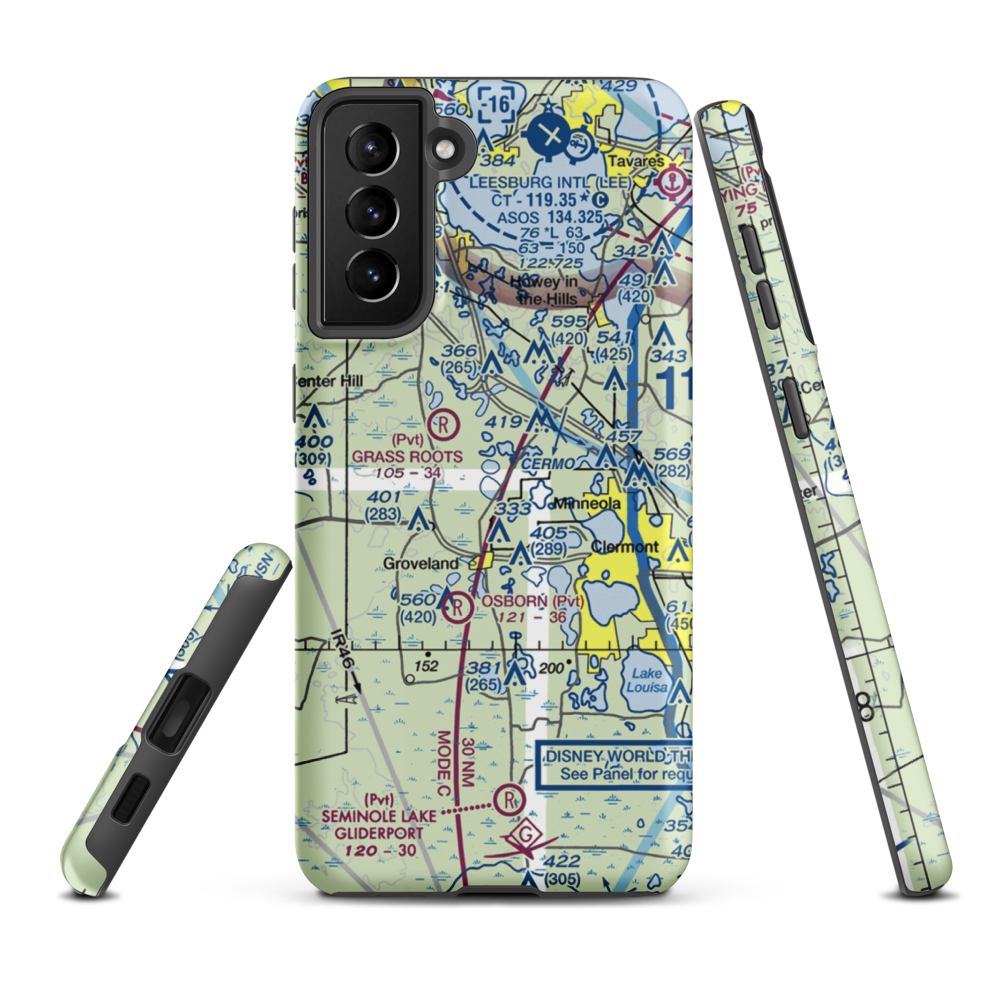 Kennedy Seaplane Base (FD78) VFR Sectional Samsung Phone Case Samsung Galaxy S21 Plus model shown