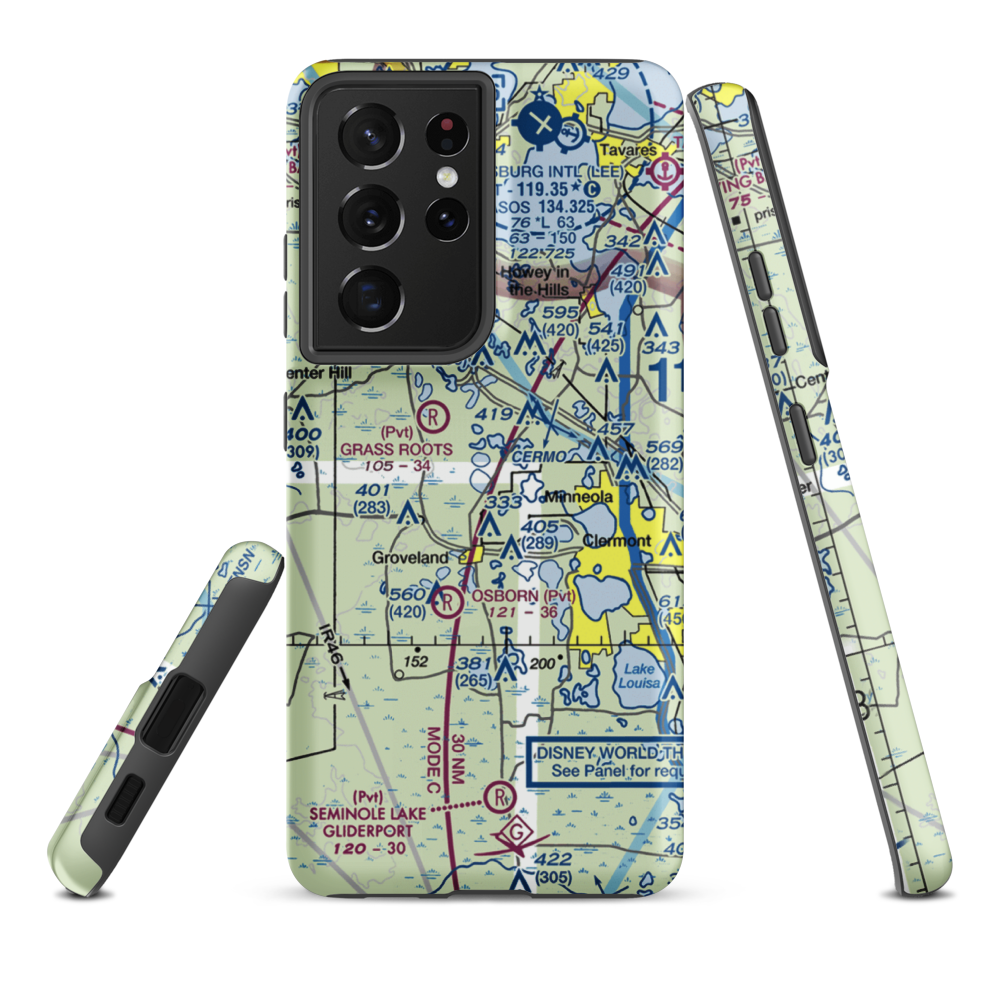 Kennedy Seaplane Base (FD78) VFR Sectional Samsung Phone Case Samsung Galaxy S21 Plus model shown