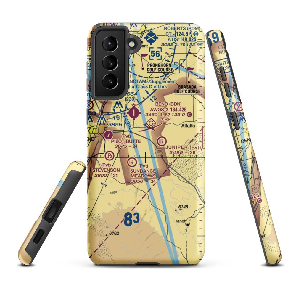 Kennel Airstrip (OR04) VFR Sectional Samsung Phone Case Samsung Galaxy S21 FE model shown