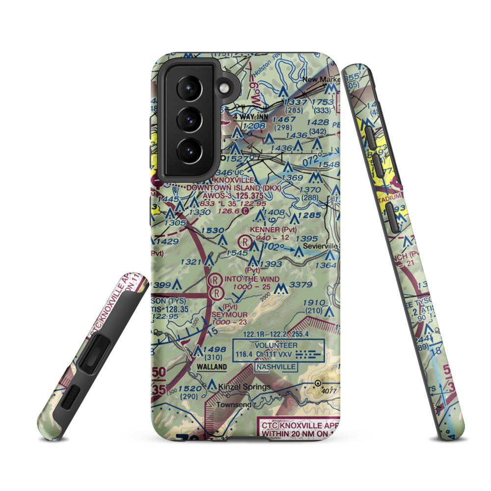 Kenner Farm Airport (3TN4) VFR Sectional Samsung Phone Case Samsung Galaxy S21 FE model shown