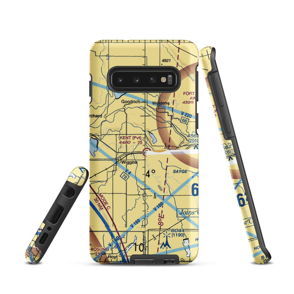 Kent Airport (8CO0) VFR Sectional Samsung Phone Case Samsung Galaxy S10 model shown