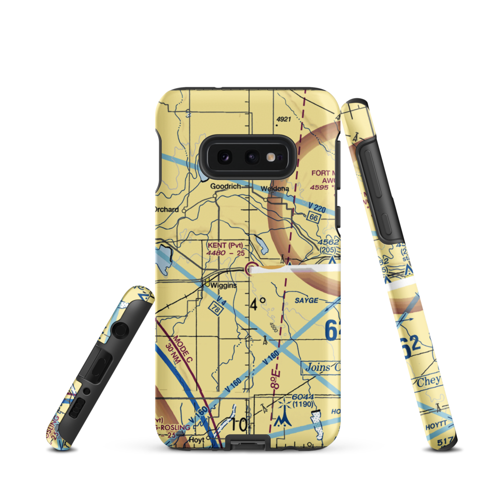 Kent Airport (8CO0) VFR Sectional Samsung Phone Case Samsung Galaxy S10e model shown