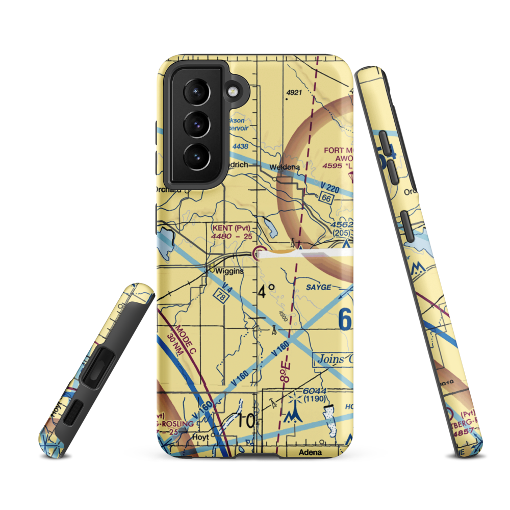 Kent Airport (8CO0) VFR Sectional Samsung Phone Case Samsung Galaxy S21 FE model shown
