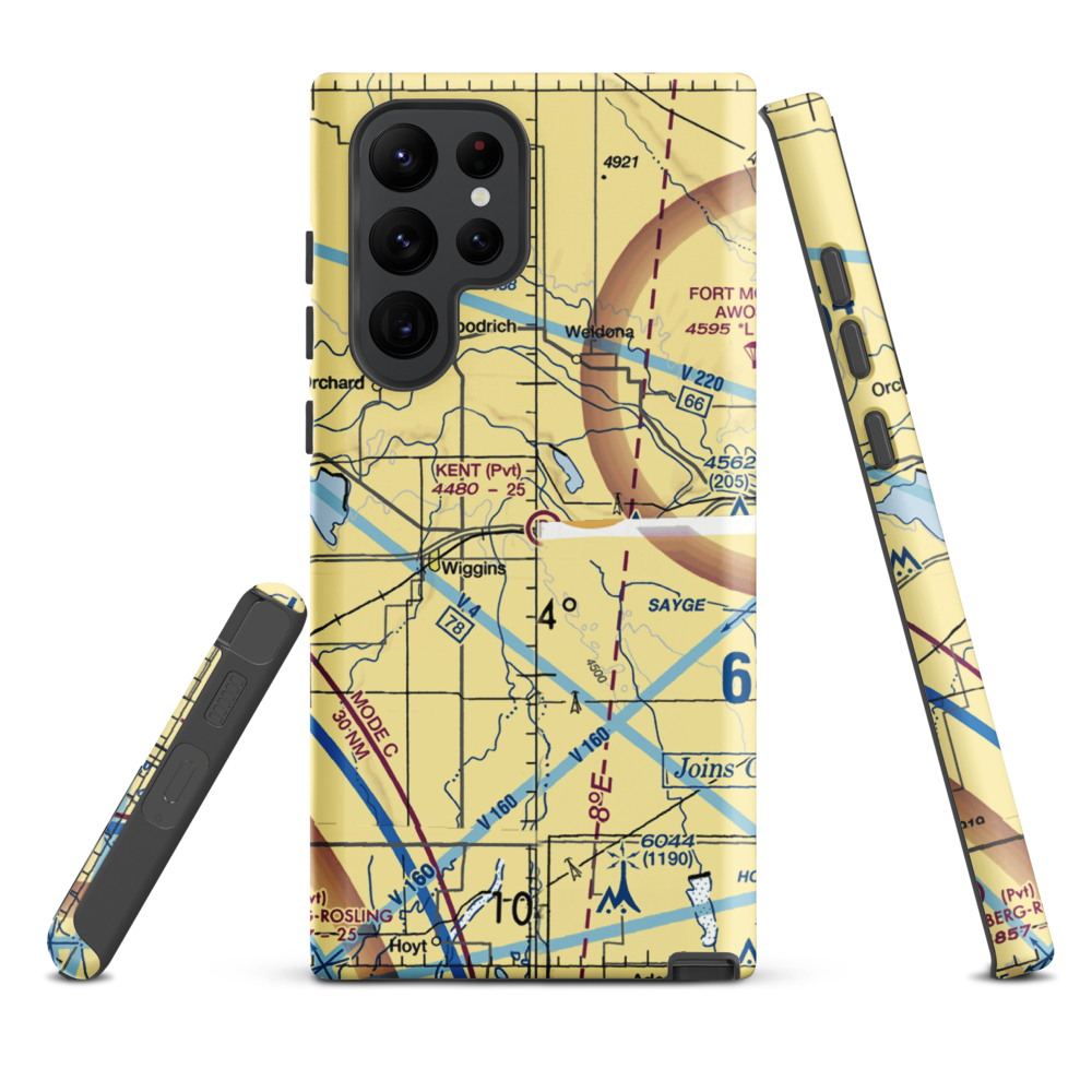 Kent Airport (8CO0) VFR Sectional Samsung Phone Case Samsung Galaxy S22 Ultra model shown