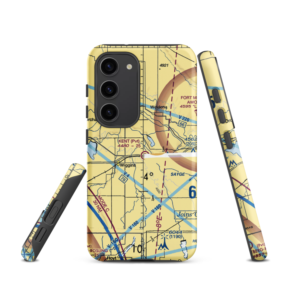 Kent Airport (8CO0) VFR Sectional Samsung Phone Case Samsung Galaxy S23 model shown