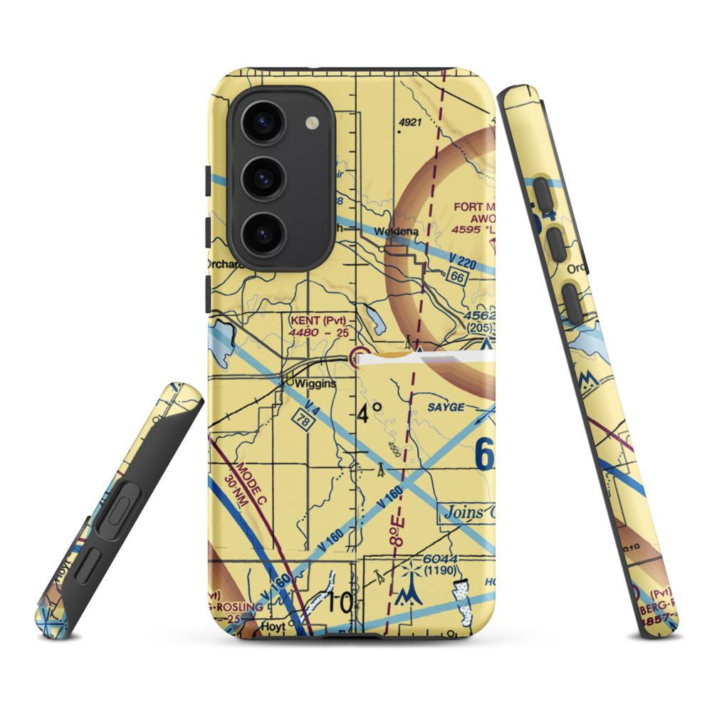 Kent Airport (8CO0) VFR Sectional Samsung Phone Case Samsung Galaxy S23 Plus model shown