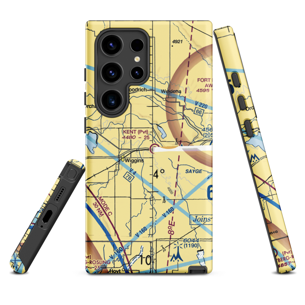 Kent Airport (8CO0) VFR Sectional Samsung Phone Case Samsung Galaxy S24 Ultra model shown