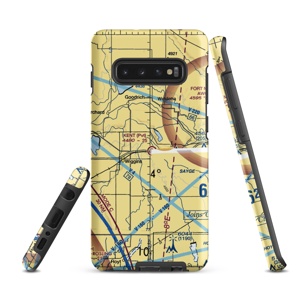 Kent Airport (8CO0) VFR Sectional Samsung Phone Case Samsung Galaxy S10 Plus model shown