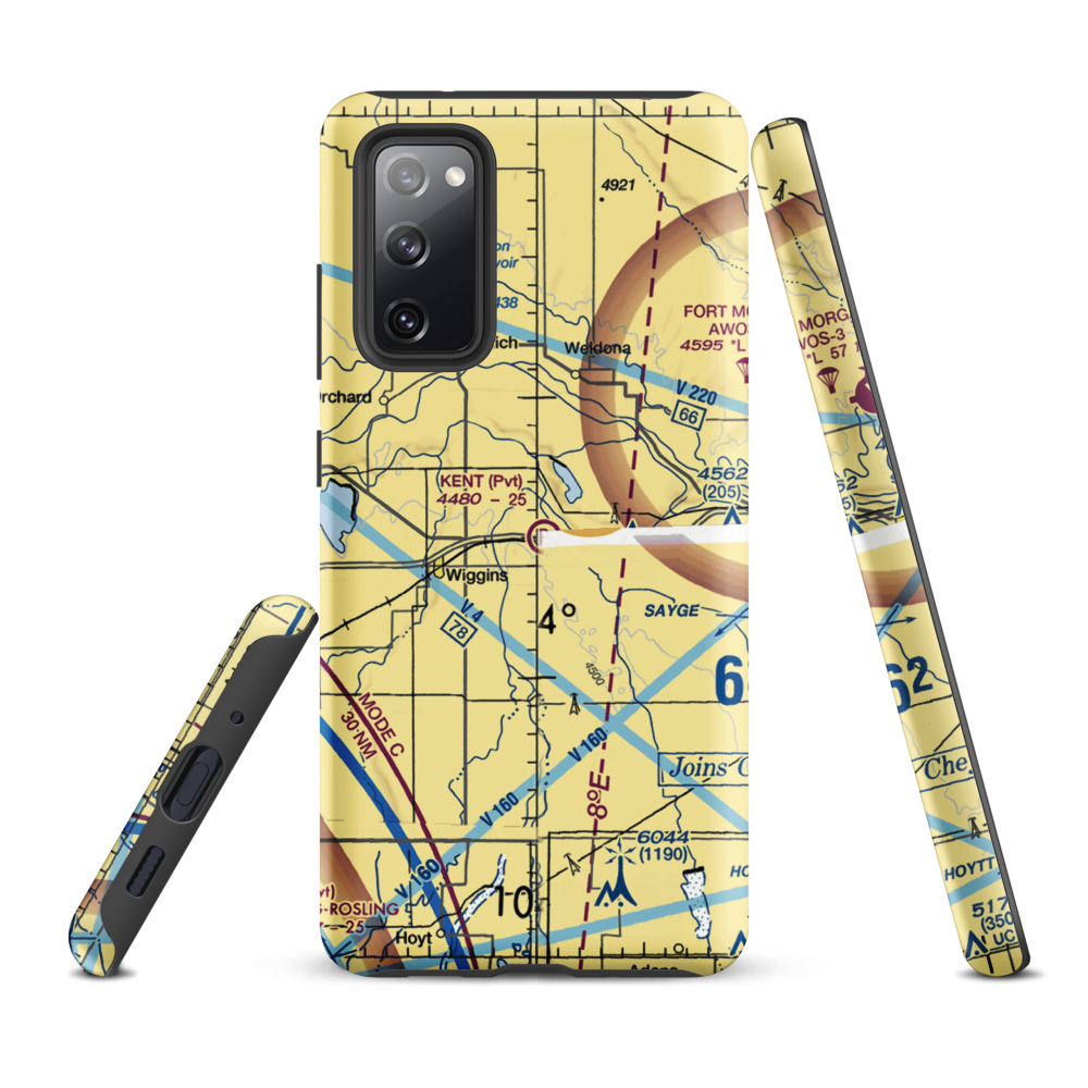 Kent Airport (8CO0) VFR Sectional Samsung Phone Case Samsung Galaxy S20 FE model shown