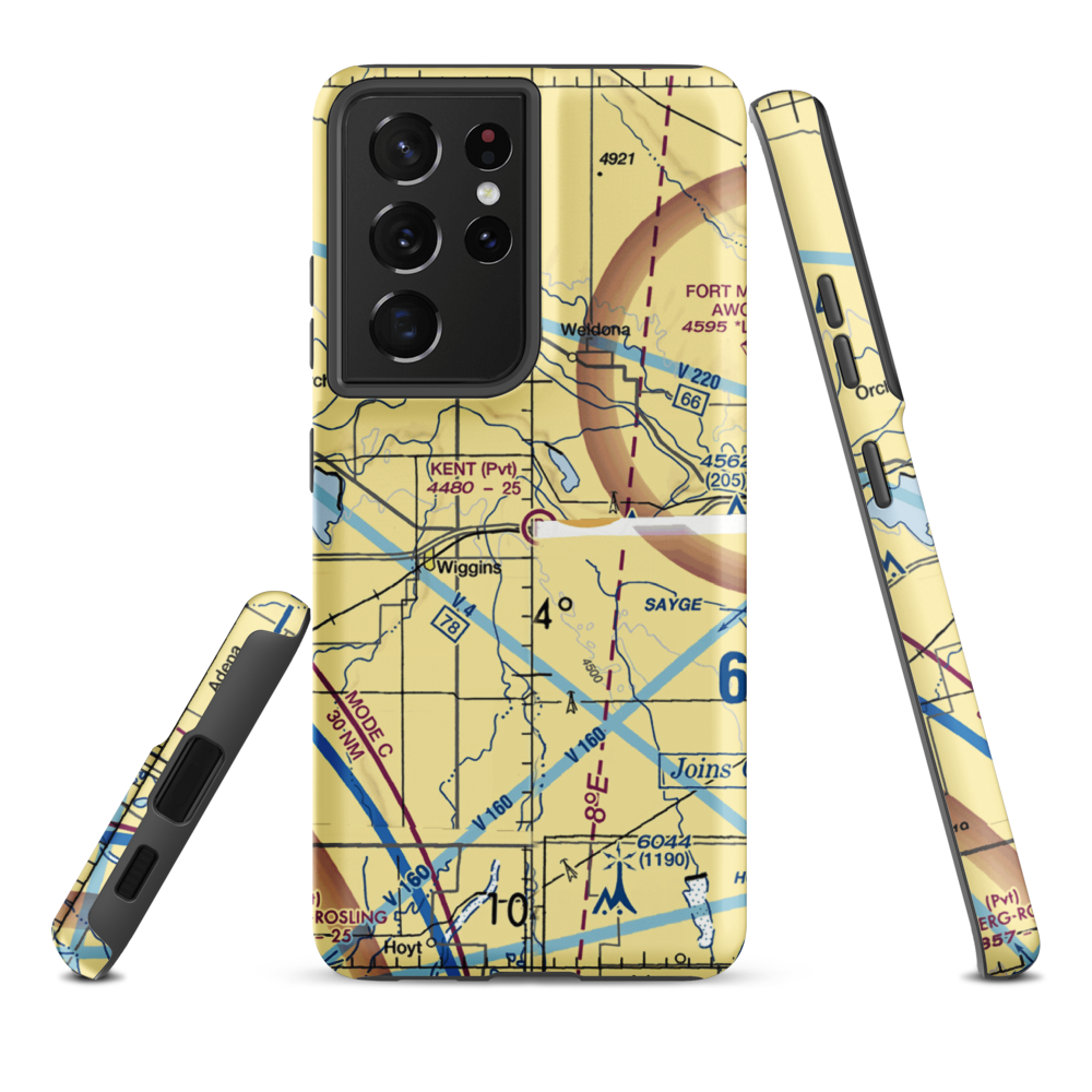Kent Airport (8CO0) VFR Sectional Samsung Phone Case Samsung Galaxy S21 Ultra model shown