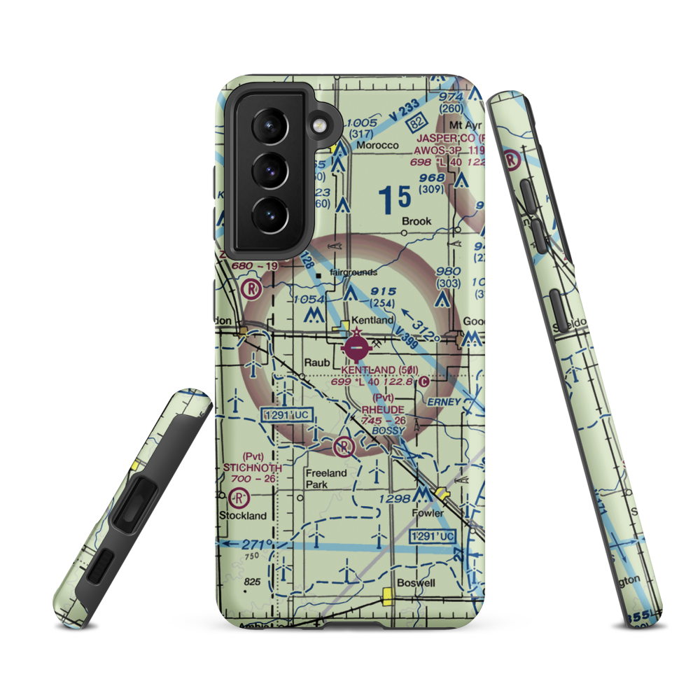 Kentland Municipal Airport (50I) VFR Sectional Samsung Phone Case Samsung Galaxy S21 Ultra model shown