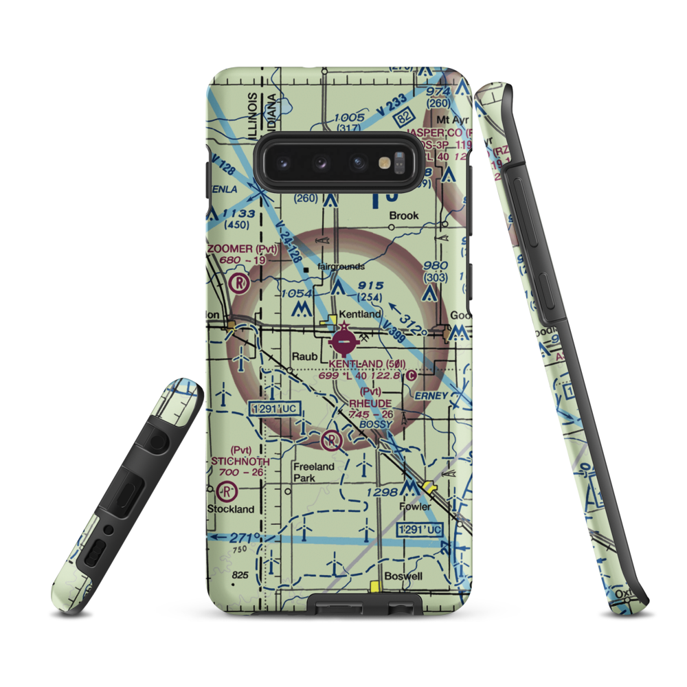 Kentland Municipal Airport (50I) VFR Sectional Samsung Phone Case Samsung Galaxy S10 Plus model shown