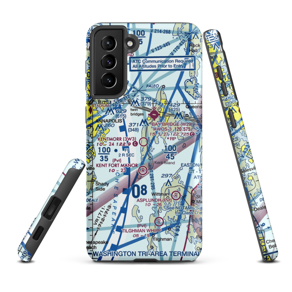 Kentmorr Airpark (3W3) VFR Sectional Samsung Phone Case Samsung Galaxy S21 Plus model shown