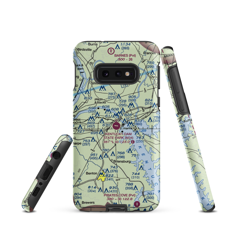 Kentucky Dam State Park Airport (M34) VFR Sectional Samsung Phone Case Samsung Galaxy S10e model shown