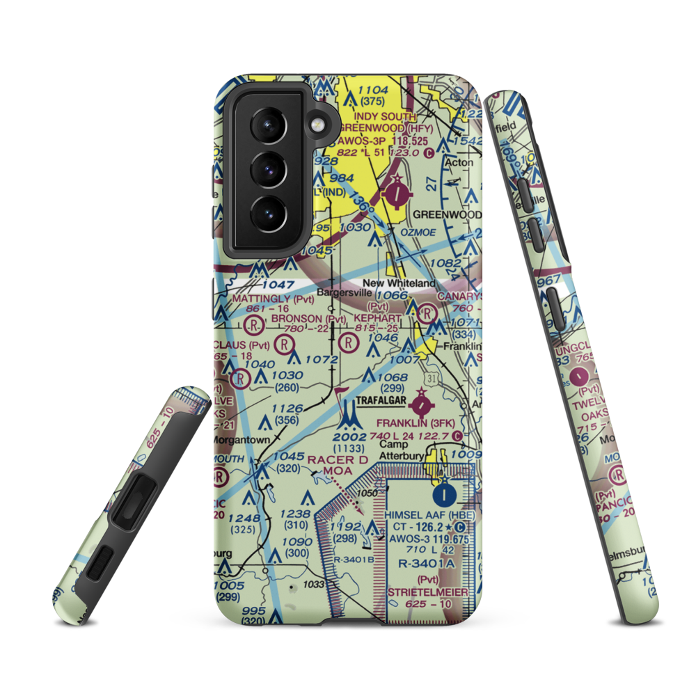 Kephart Field Airport (IN01) VFR Sectional Samsung Phone Case Samsung Galaxy S21 Ultra model shown