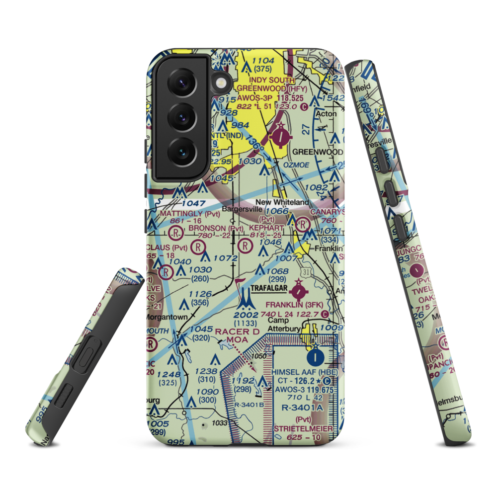 Kephart Field Airport (IN01) VFR Sectional Samsung Phone Case Samsung Galaxy S22 Plus model shown