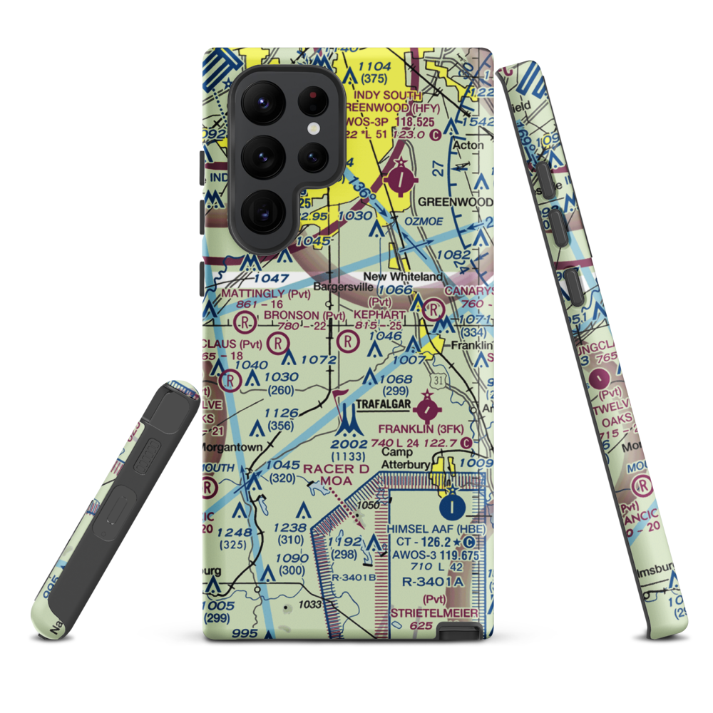 Kephart Field Airport (IN01) VFR Sectional Samsung Phone Case Samsung Galaxy S22 Ultra model shown