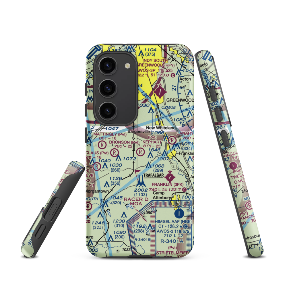 Kephart Field Airport (IN01) VFR Sectional Samsung Phone Case Samsung Galaxy S23 model shown
