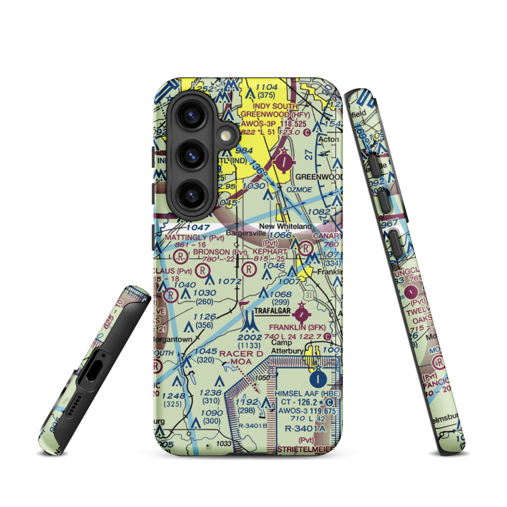 Kephart Field Airport (IN01) VFR Sectional Samsung Phone Case Samsung Galaxy S24 model shown