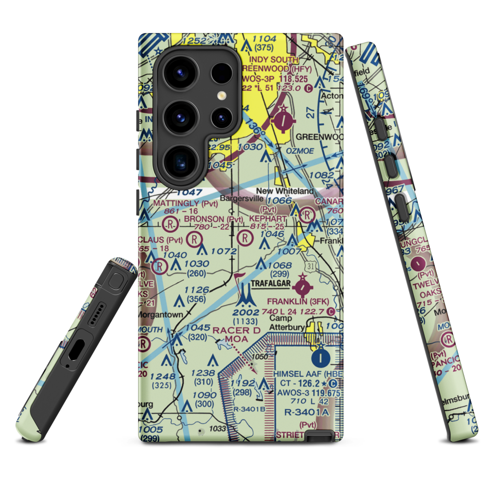 Kephart Field Airport (IN01) VFR Sectional Samsung Phone Case Samsung Galaxy S24 Ultra model shown