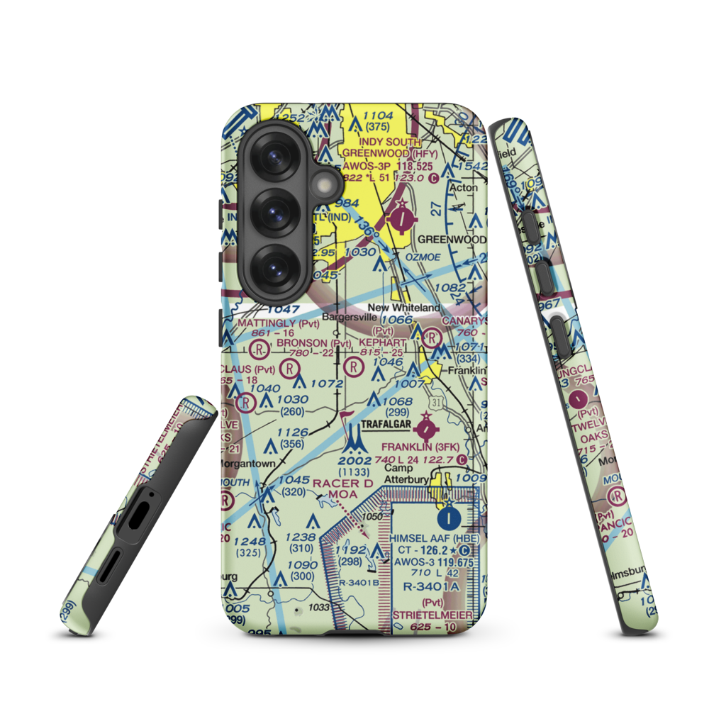 Kephart Field Airport (IN01) VFR Sectional Samsung Phone Case Samsung Galaxy S25 model shown
