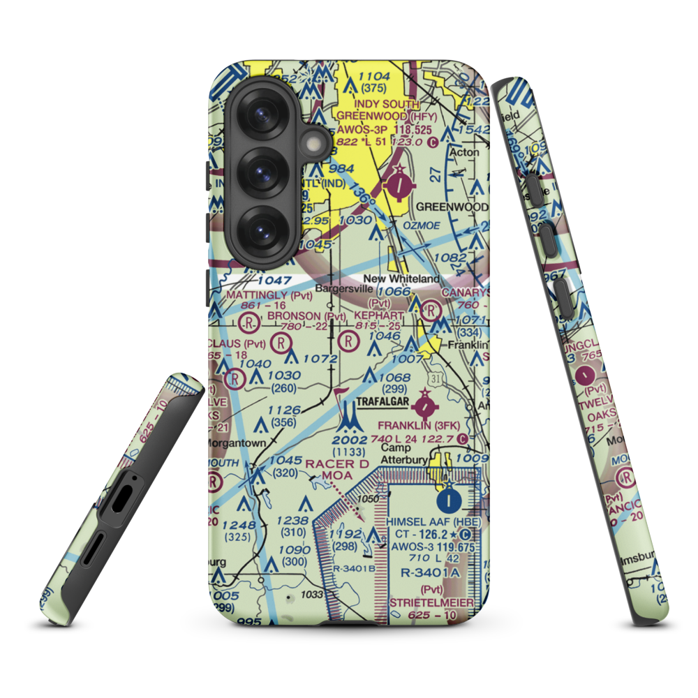 Kephart Field Airport (IN01) VFR Sectional Samsung Phone Case Samsung Galaxy S25 Plus model shown