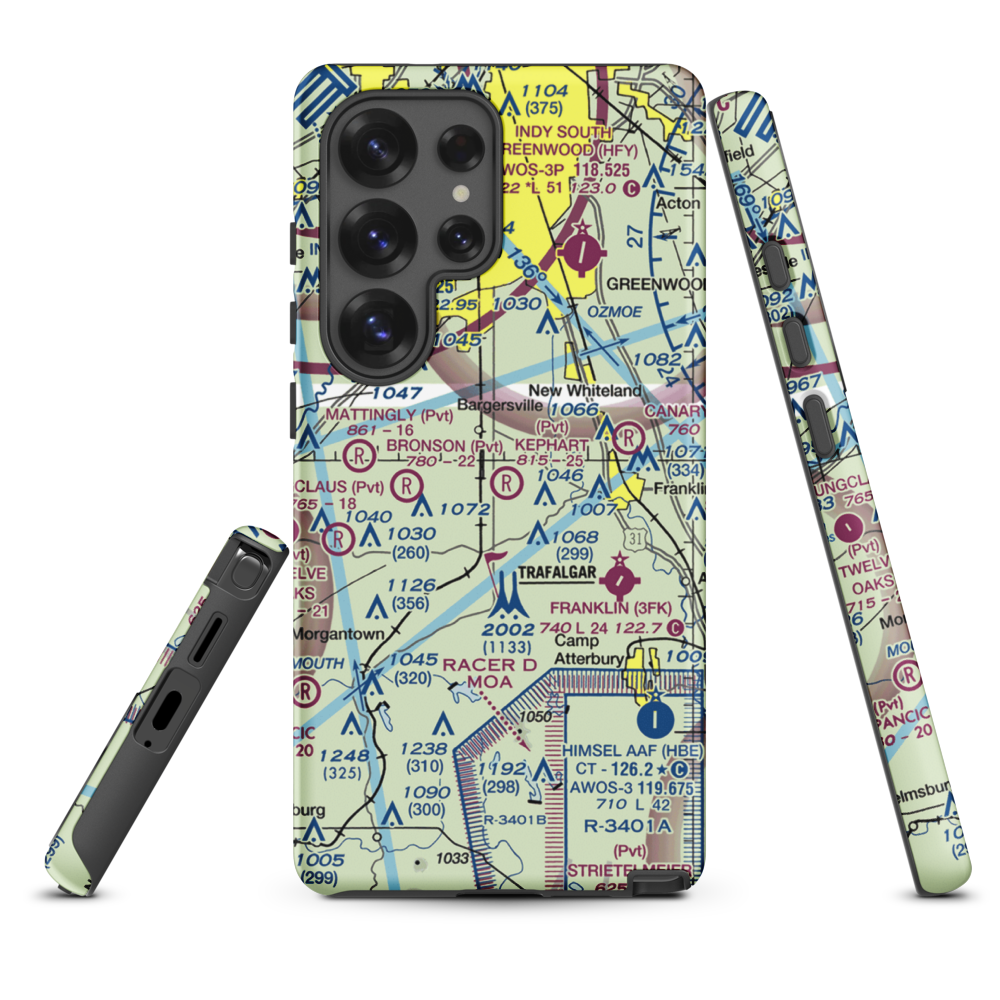 Kephart Field Airport (IN01) VFR Sectional Samsung Phone Case Samsung Galaxy S25 Ultra model shown
