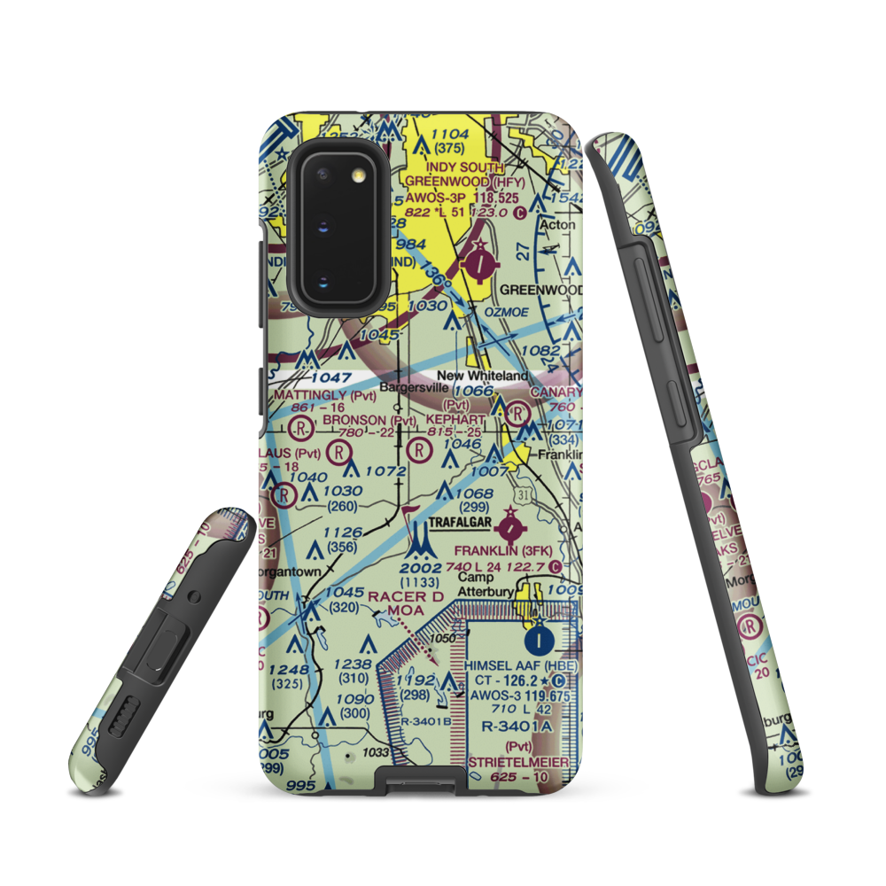 Kephart Field Airport (IN01) VFR Sectional Samsung Phone Case Samsung Galaxy S20 model shown
