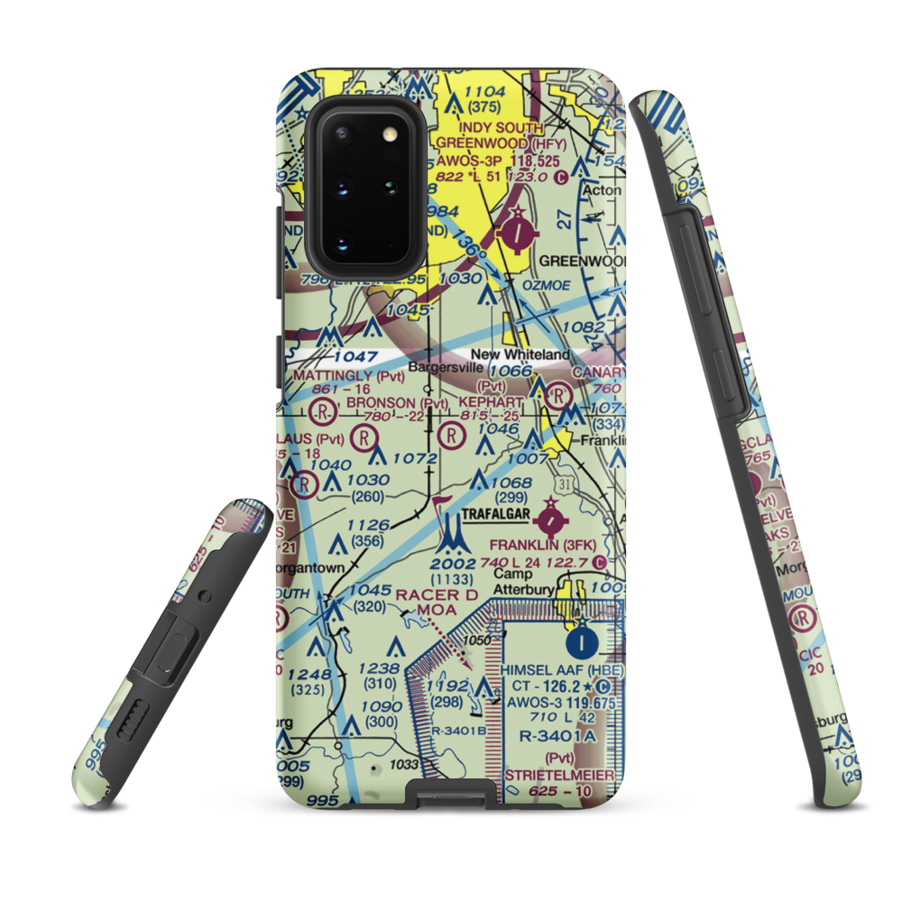 Kephart Field Airport (IN01) VFR Sectional Samsung Phone Case Samsung Galaxy S20 Plus model shown