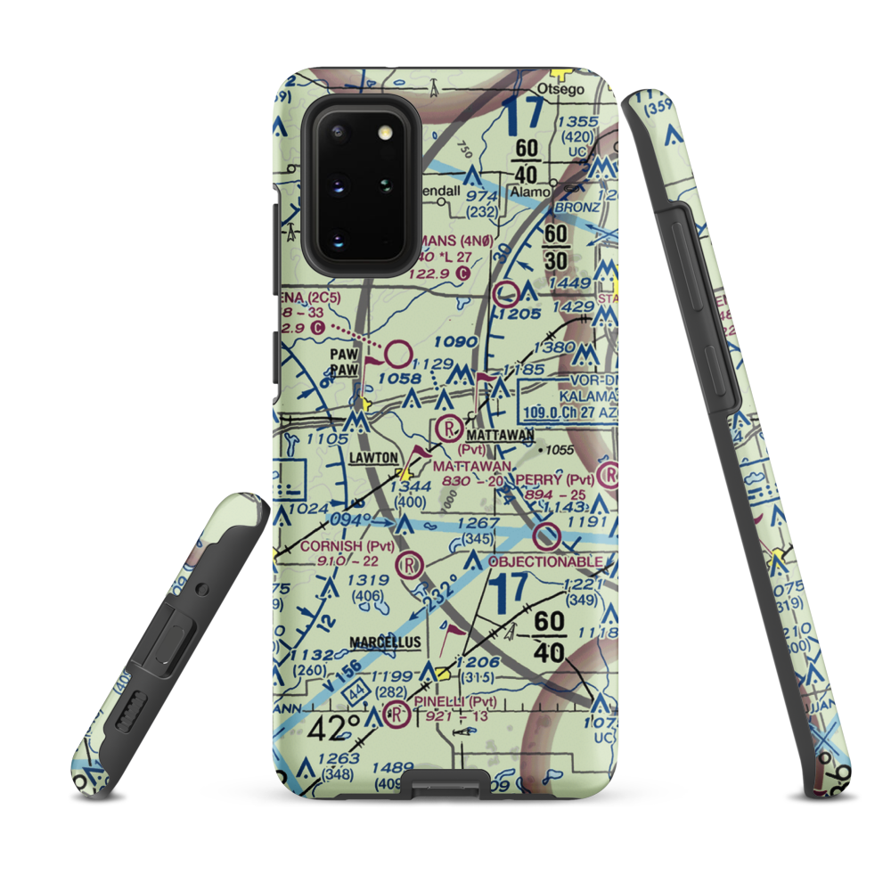 Kerby Field (MI84) VFR Sectional Samsung Phone Case Samsung Galaxy S20 Plus model shown