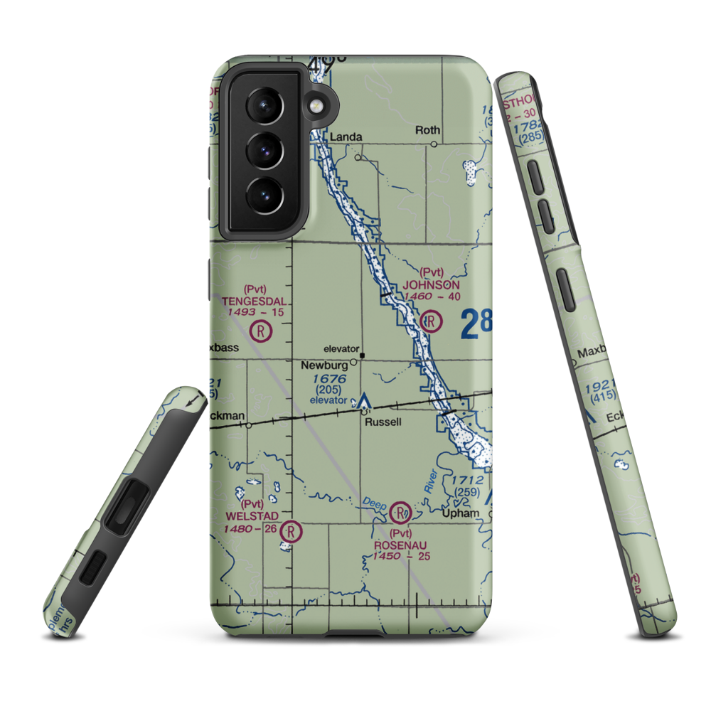 Kersten Brothers Airport (6NA7) VFR Sectional Samsung Phone Case Samsung Galaxy S21 Plus model shown
