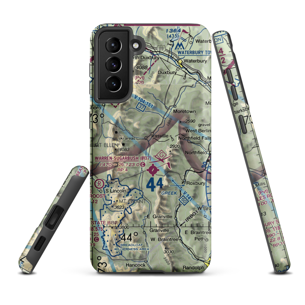 Ketcham Lndg Area Airport (VT30) VFR Sectional Samsung Phone Case Samsung Galaxy S21 Plus model shown
