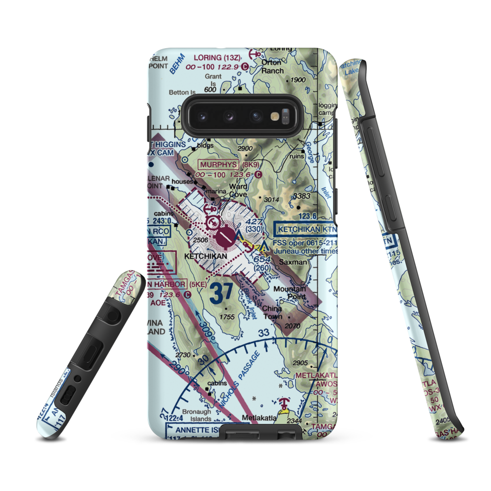 Ketchikan Harbor Seaplane Base (5KE) VFR Sectional Samsung Phone Case Samsung Galaxy S10 Plus model shown