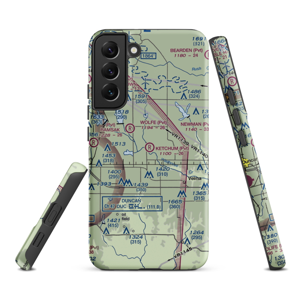 Ketchum Ranch Airport (OK97) VFR Sectional Samsung Phone Case Samsung Galaxy S22 Plus model shown