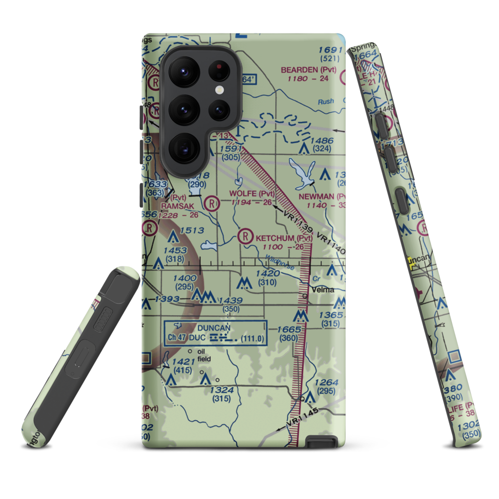 Ketchum Ranch Airport (OK97) VFR Sectional Samsung Phone Case Samsung Galaxy S22 Ultra model shown