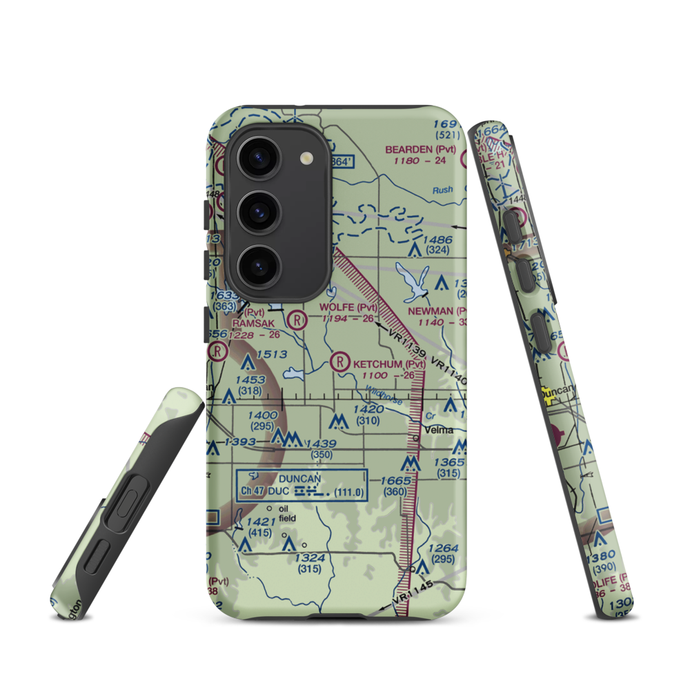 Ketchum Ranch Airport (OK97) VFR Sectional Samsung Phone Case Samsung Galaxy S23 model shown