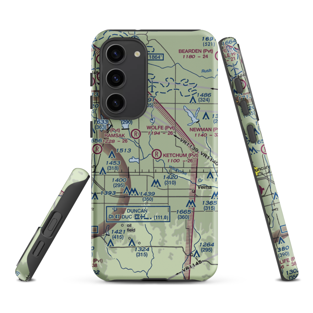 Ketchum Ranch Airport (OK97) VFR Sectional Samsung Phone Case Samsung Galaxy S23 Plus model shown