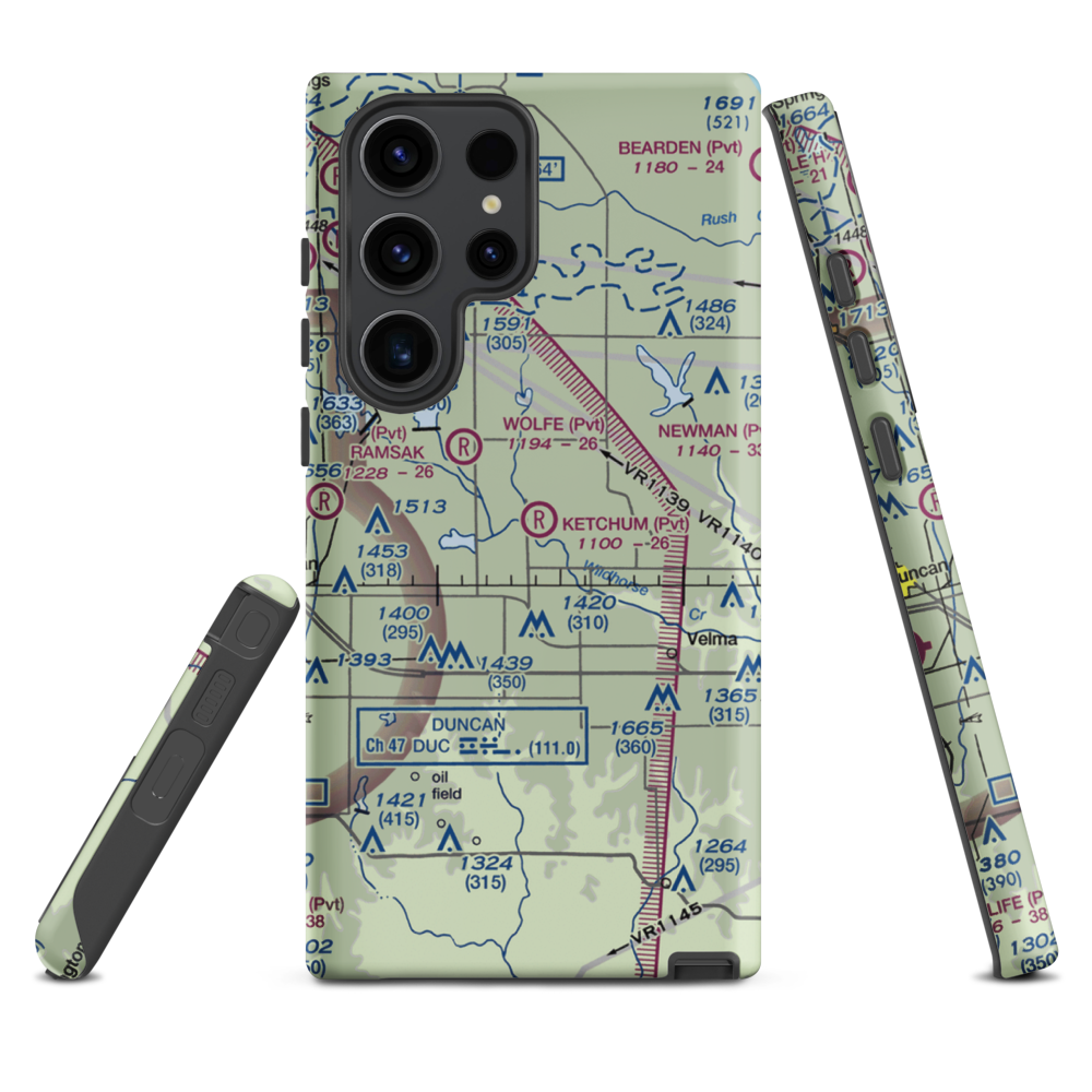 Ketchum Ranch Airport (OK97) VFR Sectional Samsung Phone Case Samsung Galaxy S23 Ultra model shown