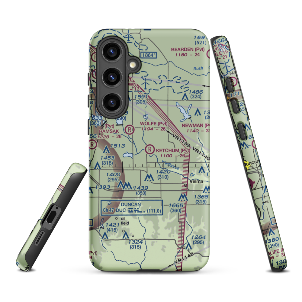 Ketchum Ranch Airport (OK97) VFR Sectional Samsung Phone Case Samsung Galaxy S24 Plus model shown