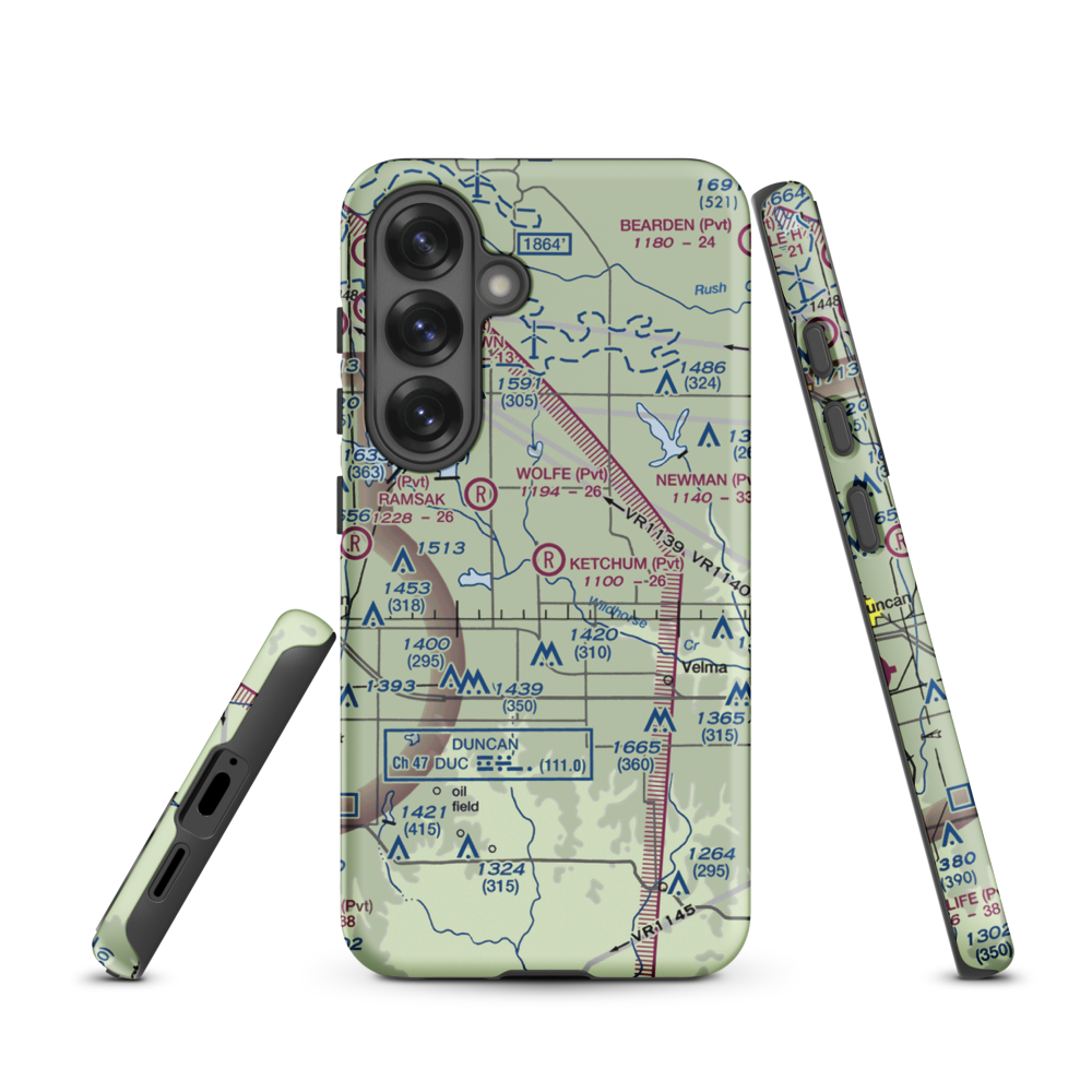 Ketchum Ranch Airport (OK97) VFR Sectional Samsung Phone Case Samsung Galaxy S25 model shown