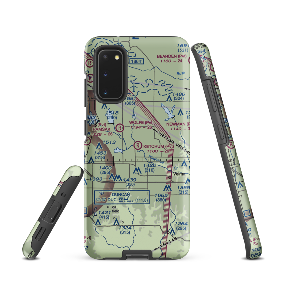 Ketchum Ranch Airport (OK97) VFR Sectional Samsung Phone Case Samsung Galaxy S20 model shown
