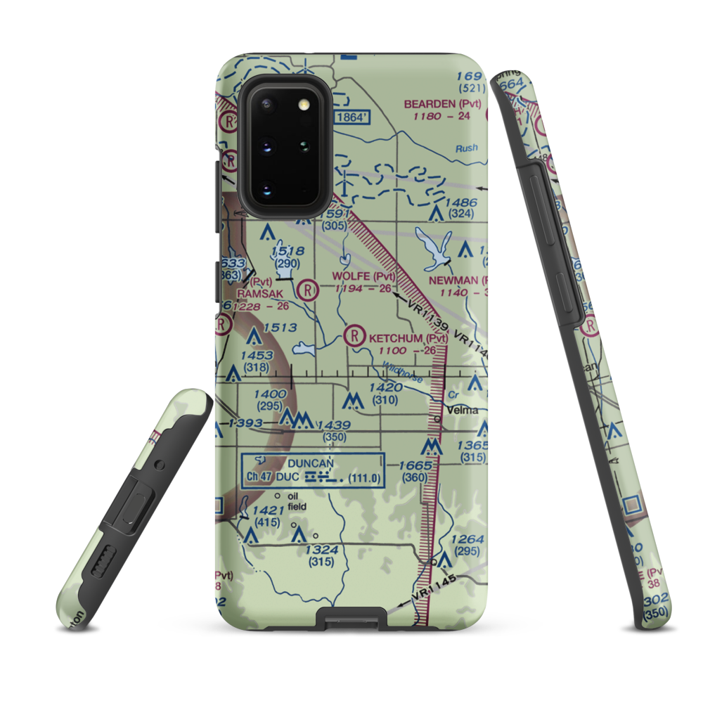 Ketchum Ranch Airport (OK97) VFR Sectional Samsung Phone Case Samsung Galaxy S20 Plus model shown