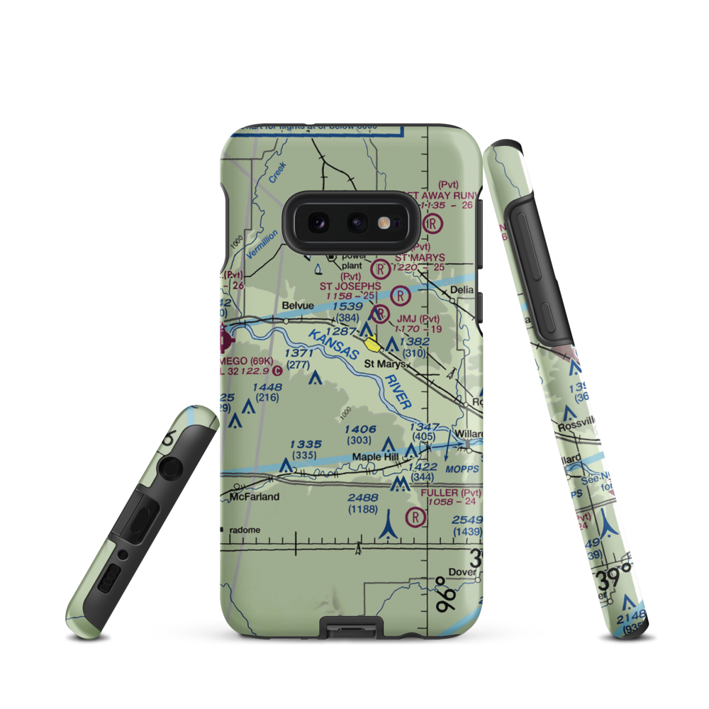 Keyser Airport (1KS5) VFR Sectional Samsung Phone Case Samsung Galaxy S10e model shown