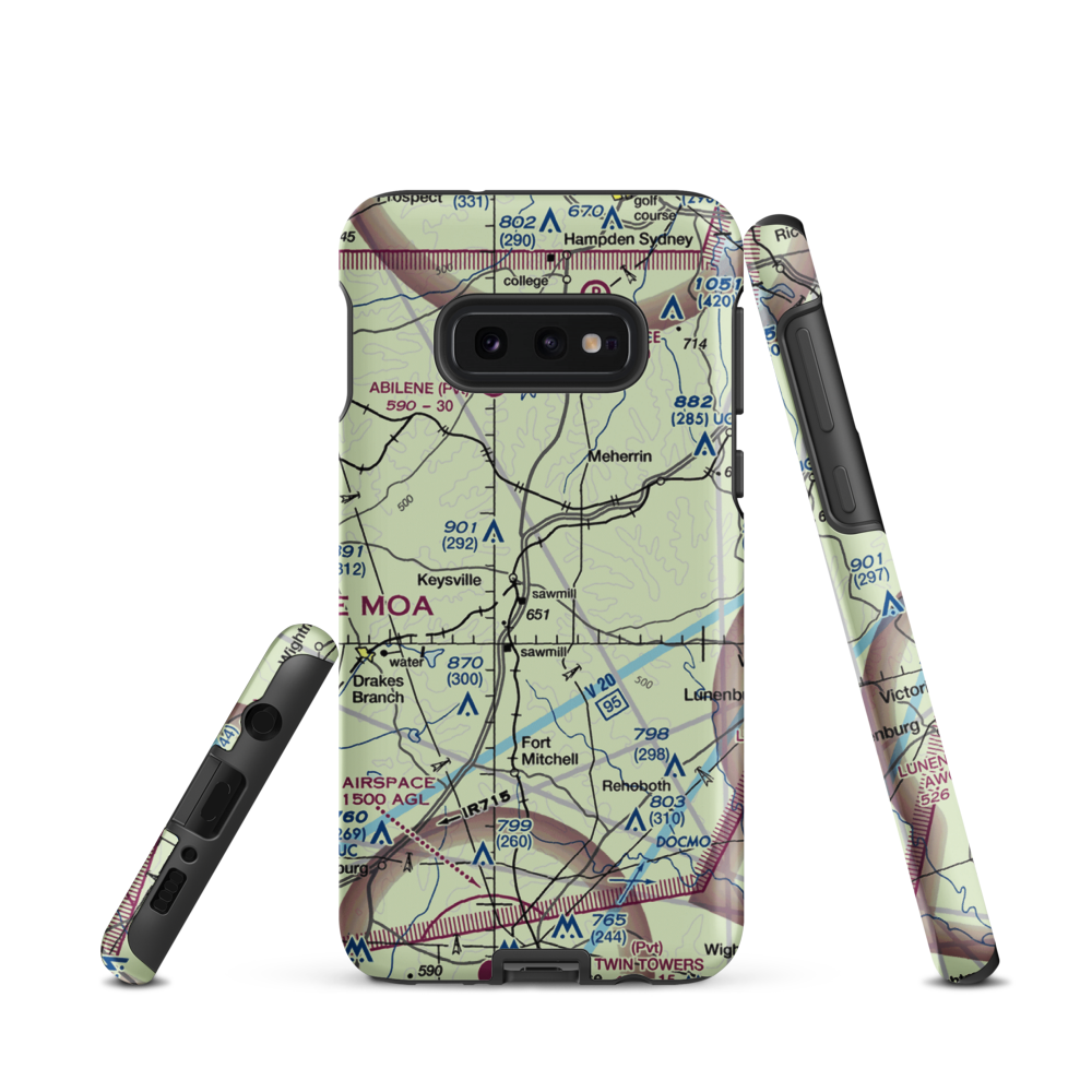 Keysville Airport (VG36) VFR Sectional Samsung Phone Case Samsung Galaxy S10e model shown