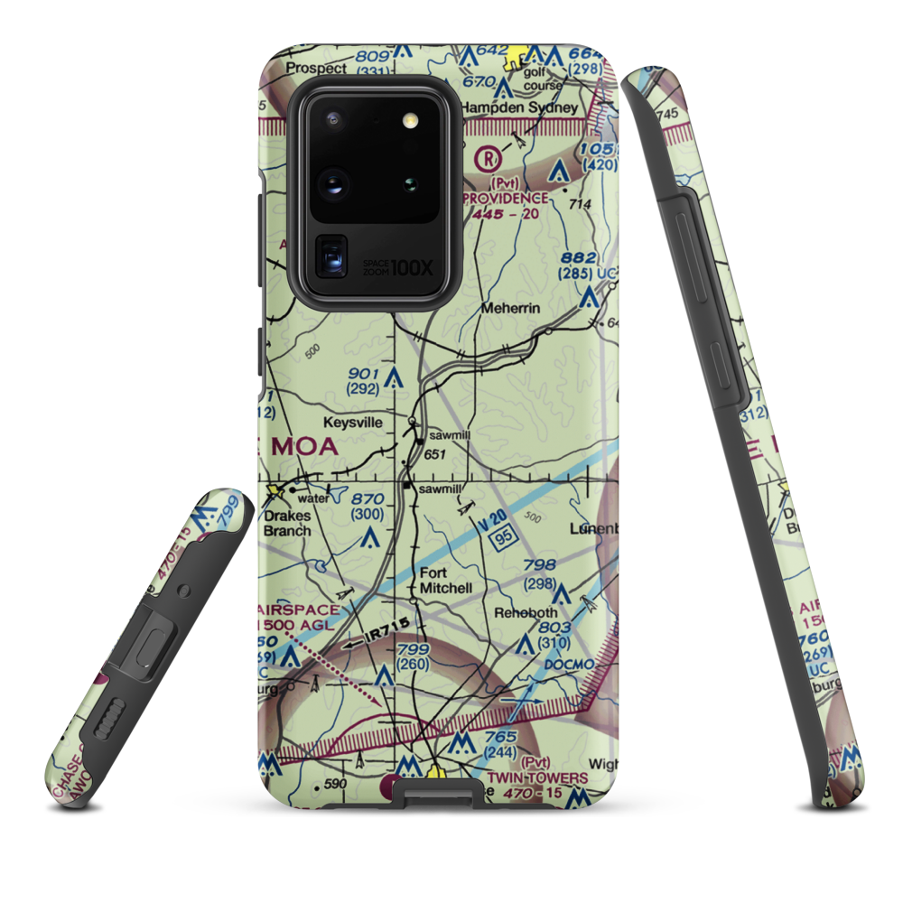 Keysville Airport (VG36) VFR Sectional Samsung Phone Case Samsung Galaxy S20 Ultra model shown