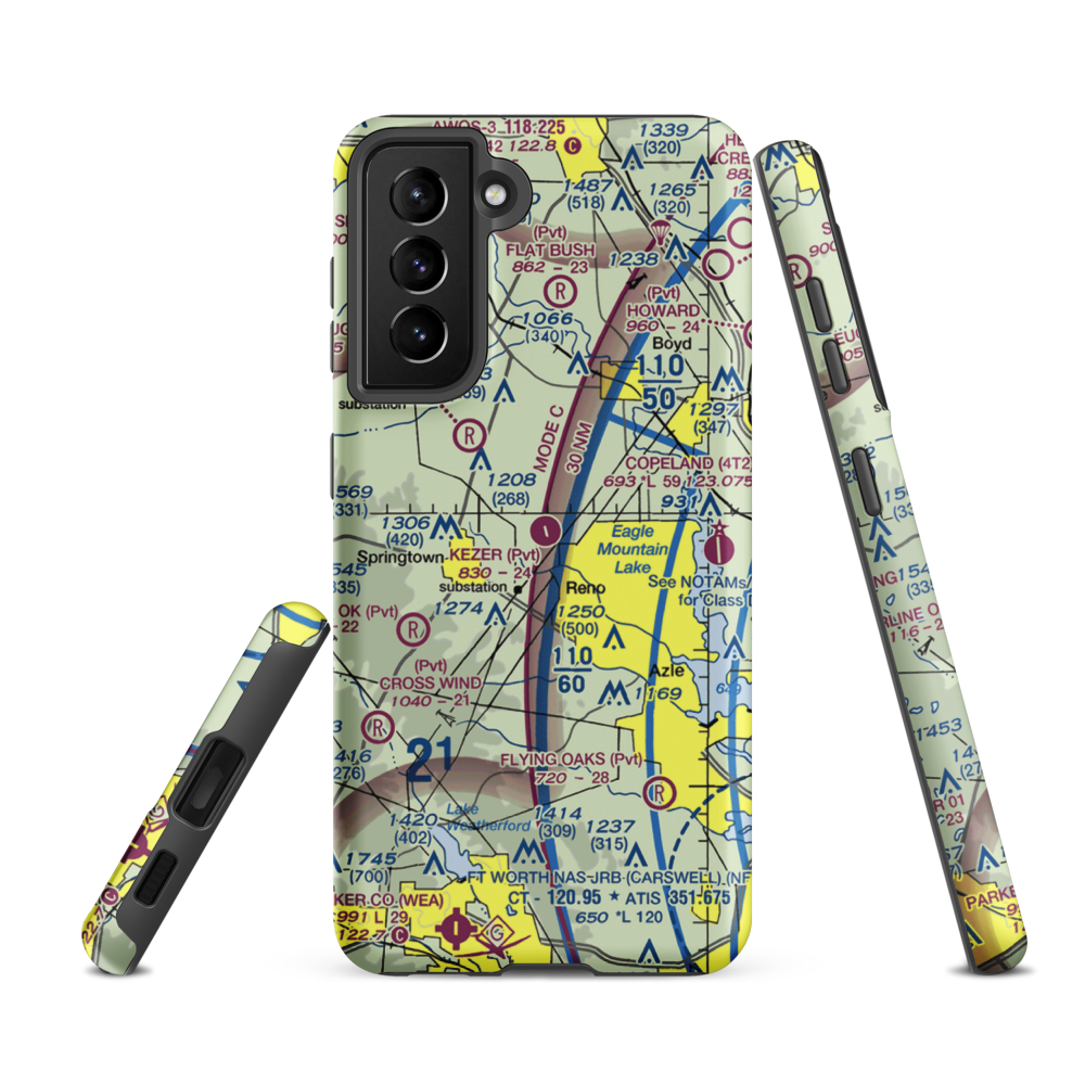 Kezer Air Ranch Airport (61TE) VFR Sectional Samsung Phone Case Samsung Galaxy S21 FE model shown