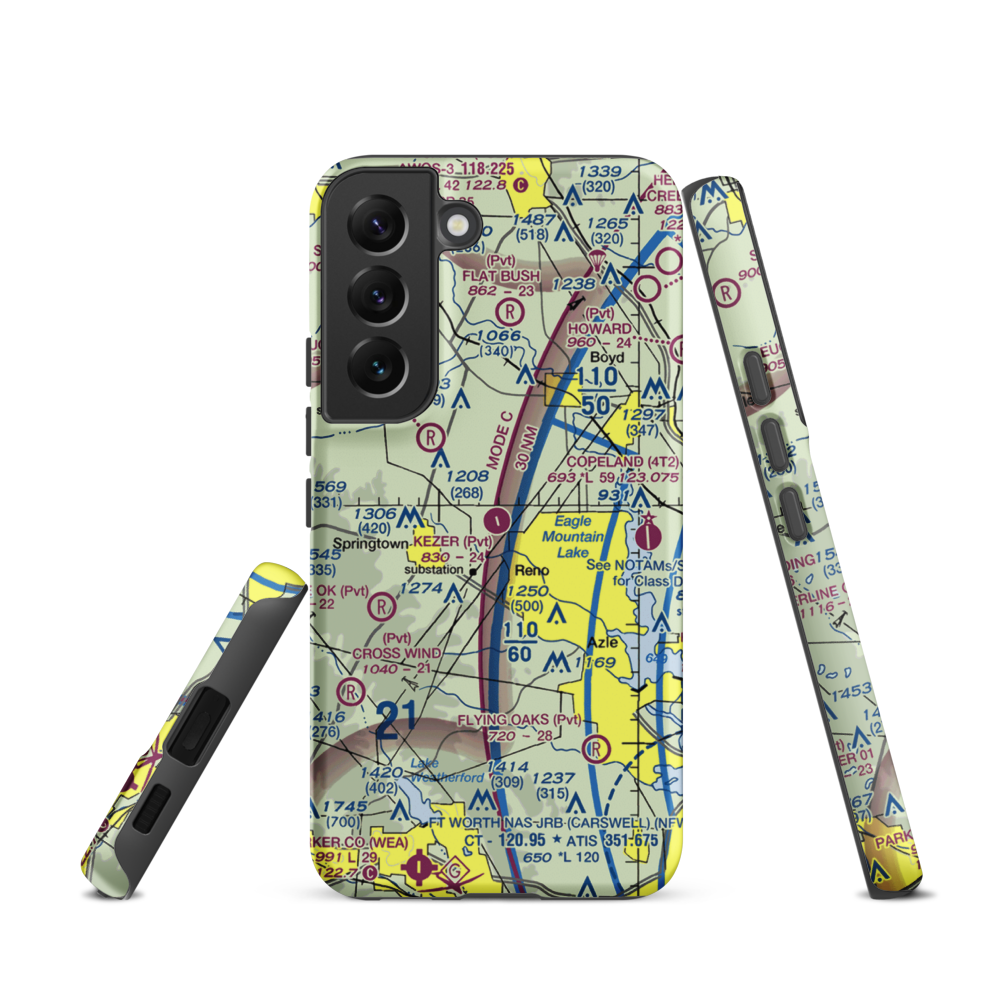 Kezer Air Ranch Airport (61TE) VFR Sectional Samsung Phone Case Samsung Galaxy S22 model shown