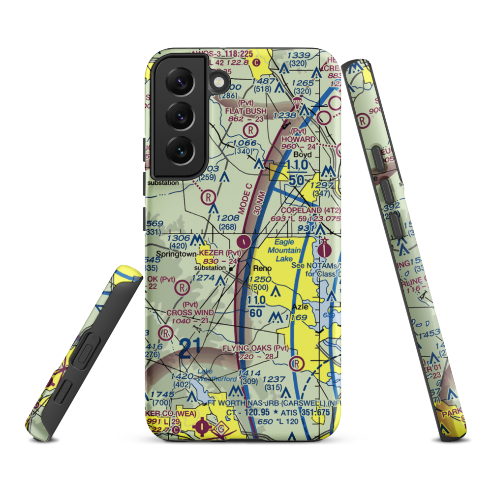Kezer Air Ranch Airport (61TE) VFR Sectional Samsung Phone Case Samsung Galaxy S22 Plus model shown