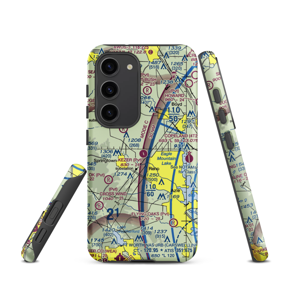 Kezer Air Ranch Airport (61TE) VFR Sectional Samsung Phone Case Samsung Galaxy S23 model shown