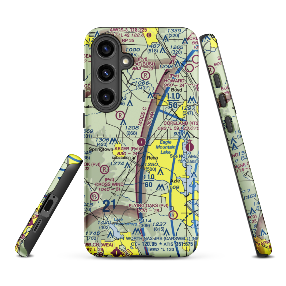 Kezer Air Ranch Airport (61TE) VFR Sectional Samsung Phone Case Samsung Galaxy S24 Plus model shown